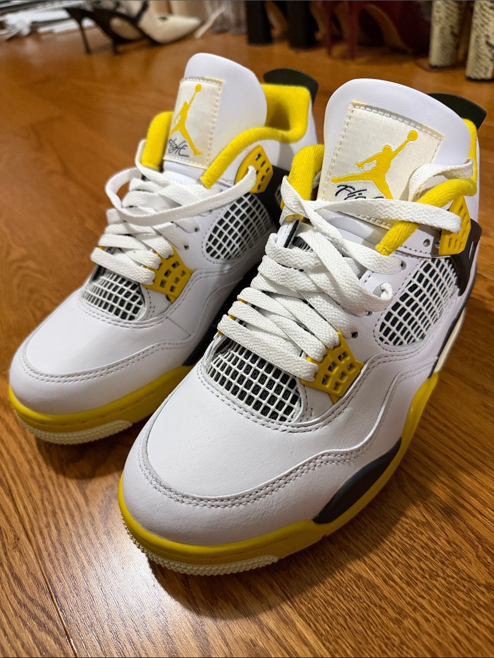 Jordan Kids White and Yellow Basketball Sneakers